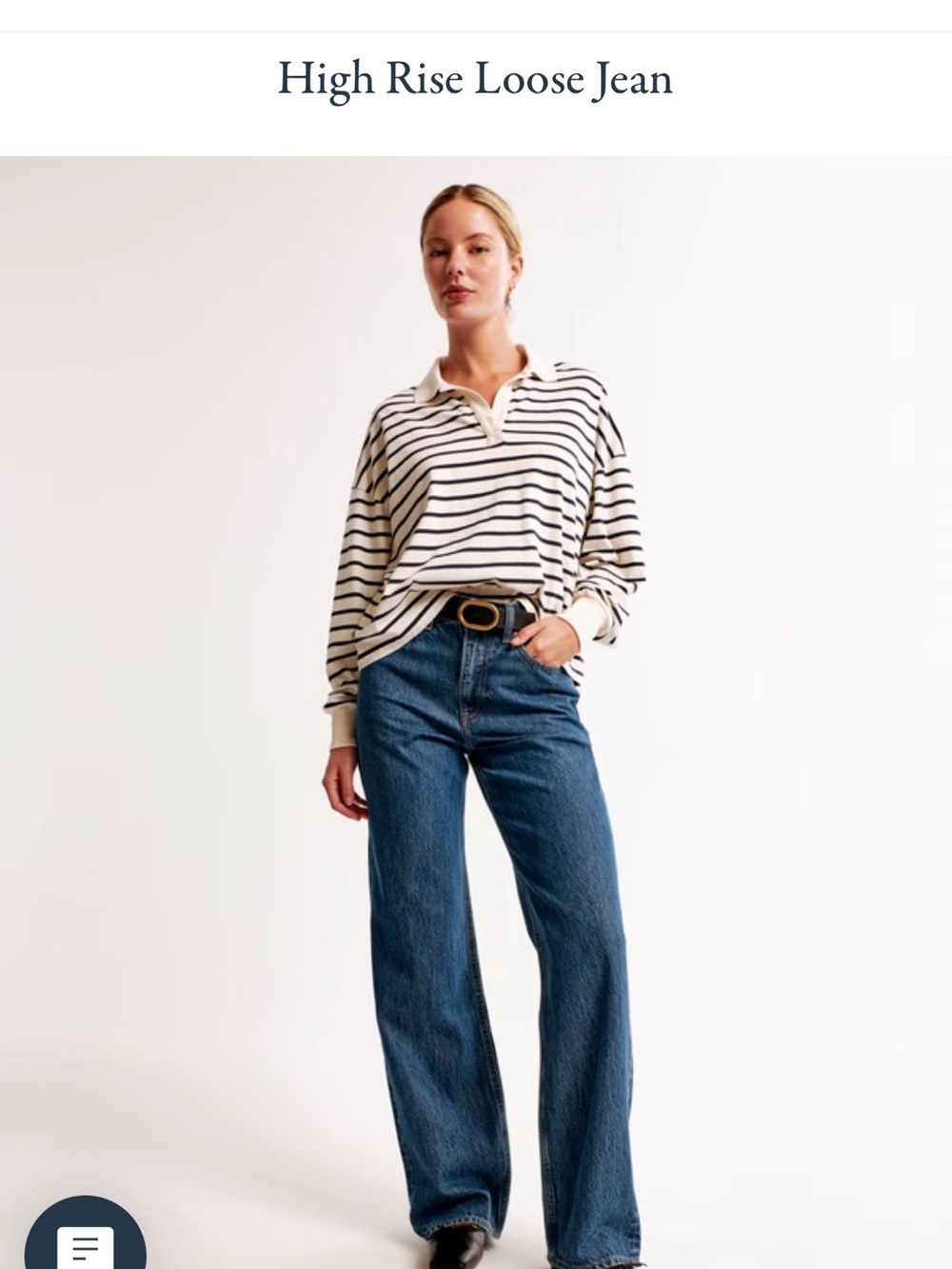 Abercrombie High-Rise Loose Fit Jeans - Blue